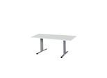Schäfer Shop Select Besprechungstisch Planova Basic, Rechteck, T-Fuss, B 1600 x T 800 x H 717 mm, lichtgrau/weissaluminium RAL 9006