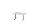 Schäfer Shop Select Besprechungstisch MODENA Basic, Tonne, T-Fuss, B 1400 x T 1000 x H 717 mm, lichtgrau/weissaluminium RAL 9006