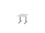 Schäfer Shop Select Besprechungstisch Planova Basic, Quadrat, T-Fuss, B 1000 x T 1000 x H 717 mm, lichtgrau/weissaluminium RAL 9006