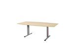 Schäfer Shop Select Besprechungstisch Planova Basic, Boot, T-Fuss, B 2000 x T 1000 x H 717 mm, Ahorn/weissaluminium RAL 9006