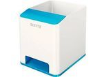 Stiftehalter Leitz WOW Sound, 1 Fach, Smartphone-Fach mit Soundverstärkung, weiss/blau