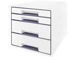 LEITZ® Schubladenbox WOW CUBE 5213, 4 Schübe, DIN A4, Polystyrol, weiss
