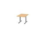 Schäfer Shop Select Besprechungstisch Planova Basic, Quadrat, T-Fuss, B 1000 x T 1000 x H 717 mm, Buche/weissaluminium RAL 9006