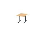 Schäfer Shop Select Besprechungstisch Planova Basic, Quadrat, T-Fuss, B 1000 x T 1000 x H 717 mm, Buche/weissaluminium RAL 9006