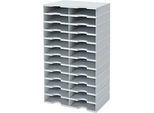 styro® Sortierstation styrodoc Standard SET, DIN C4, 12 Etagen/2-reihig/24 Fächer, grau/grau