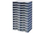 styro® Sortierstation styrodoc Standard SET, DIN C4, 12 Etagen/2-reihig/24 Fächer, grau/blau