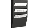 Paperflow Prospekt-Wandhalter A4 quer 6 Fächer, schwarz