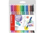 Stabilo Filzstifte pointMax, 12 Farben, Strichstärke 0,8 mm, im Etui