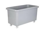Rechteckbehälter, Kunststoff, fahrbar, 450 l, grau
