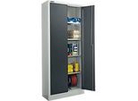 Schäfer Shop Select Materialschrank, abschliessbar, 4 verzinkte Böden, 5 OH, B 800 x T 400 x H 1935 mm, Stahl, lichtgrau/anthrazitgrau