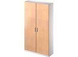 Schäfer Shop Genius Akten-/Garderobenschrank TETRIS SOLID, B 1200 mm, 5 OH, abschliessbar, Buche-Dekor/weissalu
