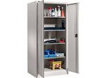 Schäfer Shop Select Materialschrank MSI 2509 S, verstärkte Ausführung, bis 100 kg/Fachboden, B 950 x T 500 x H 1935 mm, lichtgrau/lichtgrau