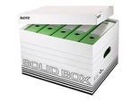 Archivbox Leitz Solid Box L 6119, mit Deckel & Aufbau-Automatik, 10 Stück, weiss