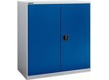 Flügeltürenschrank Schäfer Shop Select MS-i 12409, Stahlblech, B 950 x T 400 x H 1215 mm, 3 OH, Weissaluminium/Enzianblau, bis 150 kg