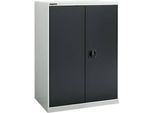 Flügeltürenschrank Schäfer Shop Select MS-i 12408, Stahlblech, B 800 x T 400 x H 1215 mm, 3 OH, Lichtgrau/Anthrazitgrau, bis 150 kg