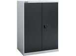 Flügeltürenschrank Schäfer Shop Select MS-i 12408, Stahlblech, B 800 x T 400 x H 1215 mm, 3 OH, Weissaluminium/Anthrazitgrau, bis 150 kg