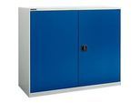 Flügeltürenschrank Schäfer Shop Select MS-i 12412, Stahlblech, B 1200 x T 400 x H 1215 mm, 3 OH, Lichtgrau/Enzianblau, bis 150 kg