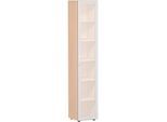 Aktenschrank ALICANTE, 6 Ordnerhöhen, 5 Böden, Glastür rechts, B 400 x T 400 x H 2160 mm, Buche-Dekor