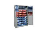 Magazinschrank, mit Ausstattung, B 1200 x T 500 x H 1935 mm, weissaluminium RAL 9006