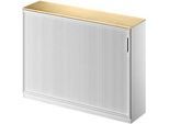 Schäfer Shop Genius Querrollladenschrank TETRIS SOLID, 3 OH, B 1600 mm, inkl. 19 mm Abdeckplatte, Ahorn-Dekor/weissalu/weissalu