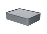 Utensilienbox HAN Allison Smart-Organizer, stapelbar, mit Deckel, rutschfeste Gummifüsse, ABS-Kunststoff, granit-grau