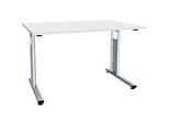 Schreibtisch ALICANTE, C-Fuss, Rechteck, B 1200 x T 800 x H 680-820 mm, lichtgrau