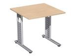 Schreibtisch ALICANTE, C-Fuss, Rechteck, B 800 x T 800 x H 680-820 mm, Buche-Dekor