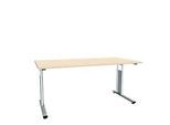 Schreibtisch ALICANTE, C-Fuss, Rechteck, B 1600 x T 800 x H 680-820 mm, Ahorn-Dekor