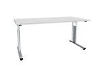 Schreibtisch ALICANTE, C-Fuss, Rechteck, B 1600 x T 800 x H 680-820 mm, lichtgrau