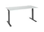 Schäfer Shop Select Schreibtisch ERGO-T 2.0, Rechteck, T-Fuss, B 1600 x T 800 x H 675-895 mm, lichtgrau/anthrazit