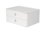 Schubladenbox HAN Allison Smart-Box, 2 Schübe mit Trennwänden, Kabelhalter, stapelbar, ABS-Kunststoff, weiss