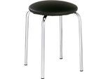 Hocker, stapelbar, 4-Fuss-Gestell, Kunstleder-Bezug, H 440 mm, schwarz