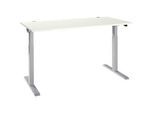 Schäfer Shop Select Schreibtisch ERGO-T 2.0, elektrisch höhenverstellbar, Rechteck, T-Fuss, B 1600 x T 800 x H 715-1205 mm, weiss/weissalu