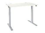 Schäfer Shop Select Schreibtisch ERGO-T 2.0, elektrisch höhenverstellbar, Rechteck, T-Fuss, B 1200 x T 800 x H 715-1205 mm, weiss/weissalu