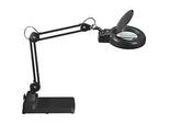 LED-Lupenleuchte MAULvisio, Leistung 8 W, 1200 lm, 3-Dioptrien-Linse, drehbarer Standfuss, schwarz