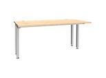 Schäfer Shop Genius Schreibtisch MODENA FLEX, 4-Fuss-Quadratrohr, verkürzte Seitenteile, B 1600 mm, ahorn