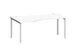 Schäfer Shop Genius Freiformschreibtisch MODENA FLEX, Ansatz links B 1800 mm, weiss