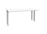 Schäfer Shop Genius Schreibtisch MODENA FLEX, 4-Fuss-Quadratrohr, verkürzte Seitenteile, B 1600 mm, weiss
