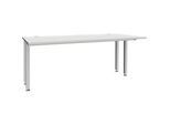 Schäfer Shop Genius Schreibtisch MODENA FLEX, 4-Fuss-Quadratrohr, verkürzte Seitenteile, B 1800 mm, lichtgrau