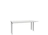 Schäfer Shop Genius Schreibtisch MODENA FLEX, 4-Fuss-Quadratrohr, verkürzte Seitenteile, B 1600 mm, lichtgrau