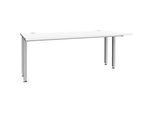 Schäfer Shop Genius Schreibtisch MODENA FLEX, 4-Fuss-Quadratrohr, verkürzte Seitenteile, B 1800 mm, weiss