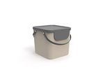 Abfalleimer Rotho ALBULA, Recycling-System, 40 l, stapelbar, Kunststoff (BPA-frei), capuccino