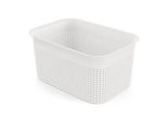 Aufbewahrungsbox Rotho BRISEN, Volumen 4,5 l, Lochstruktur, stapelbar, ohne Deckel, L 262 x B 180 x H 130 mm, Recycling-PP, weiss