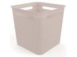 Aufbewahrungsbox Rotho BRISEN, Volumen 18 l, quadratisch, Lochstruktur, stapelbar, ohne Deckel, L 291 x B 291 x H 281 mm, Recycling-PP, cappuccino
