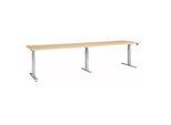 Schäfer Shop Select Schreibtisch ERGO-T 2.0 Big, elektr. höhenverstellbar, Rechteck, T-Fuss, B 3200 x T 800 x H 640-1300 mm, Ahorn/weissalu