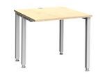 Schäfer Shop Genius Schreibtisch MODENA FLEX, 4-Fuss-Quadratrohr, verkürzte Seitenteile, B 800 mm, ahorn