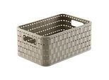 Aufbewahrungskorb Rotho COUNTRY, Volumen 4 l, Format A6+, ohne Deckel, stapelbar, L 237 x B 158 x H 108 mm, PP, cappuccino