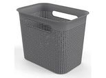 Aufbewahrungsbox Rotho BRISEN, Volumen 7 l, Lochstruktur, hoch & schmal, stapelbar, ohne Deckel, L 262 x B 180 x H 211 mm, Recycling-PP, anthrazit