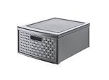 Schubladenbox Rotho COUNTRY, Volumen 19,2 l, 1 herausnehmbares Schubfach, stapelbar, L 450 x B 340 x H 200 mm, Polypropylen, anthrazit