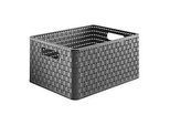 Aufbewahrungskorb Rotho COUNTRY, Volumen 18 l, Format A4, stapelbar, ohne Deckel, L 368 x B 278 x H 191 mm, PP, anthrazit